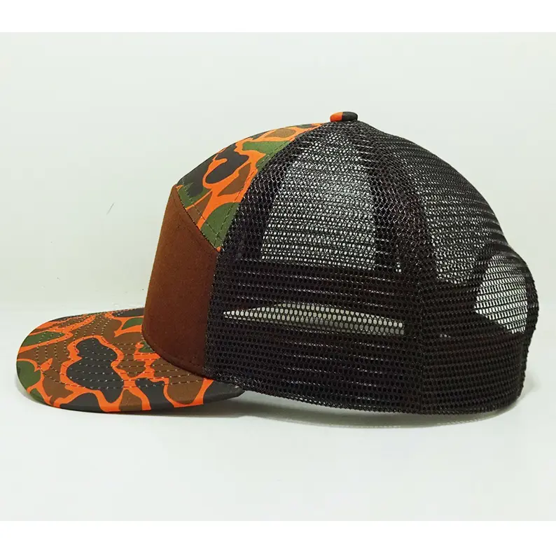 Outdoor Camo Trucker Hat With Mesh Back Custom Logo 7 Panel Design Vietnam Made Caps For Men Women Hunting Casual Promotion L01 5