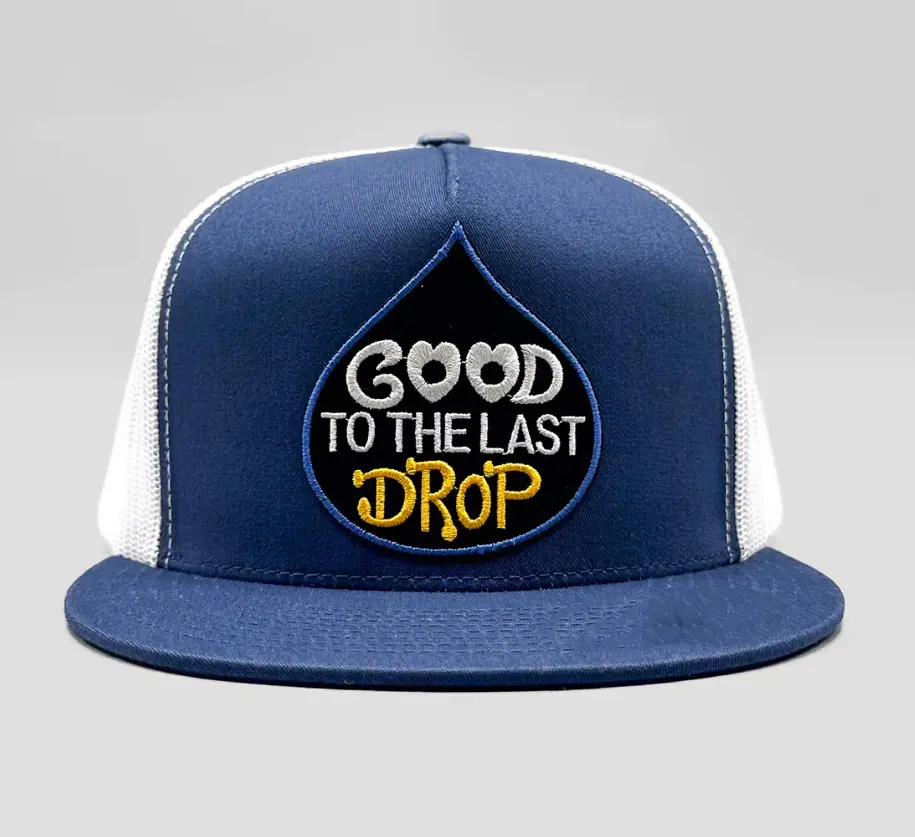 Outdoor Sports Cap Wholesale Products Trucker Hats 5-Panel Flat Brim High Quality Navy High Profile Mesh Back Cap Trucker Hat 2