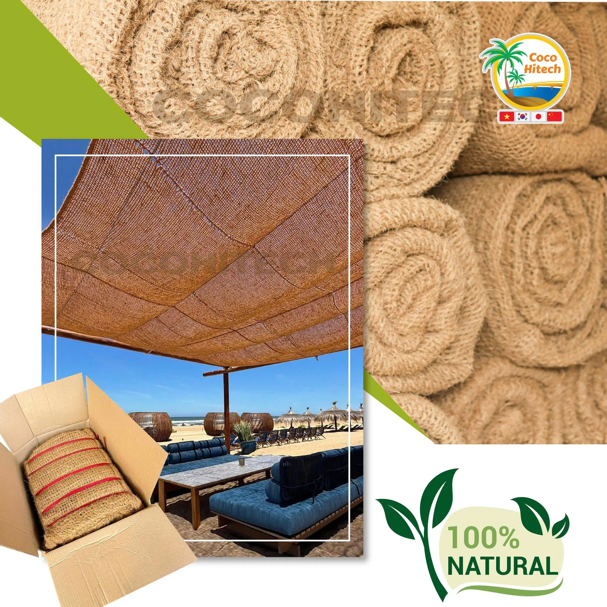 PERFECT NATURAL SHADE SAIL MADE OF 100% COIR FIBER USED FOR PROVIDING SHADE FOR YOUR HOUSE 2