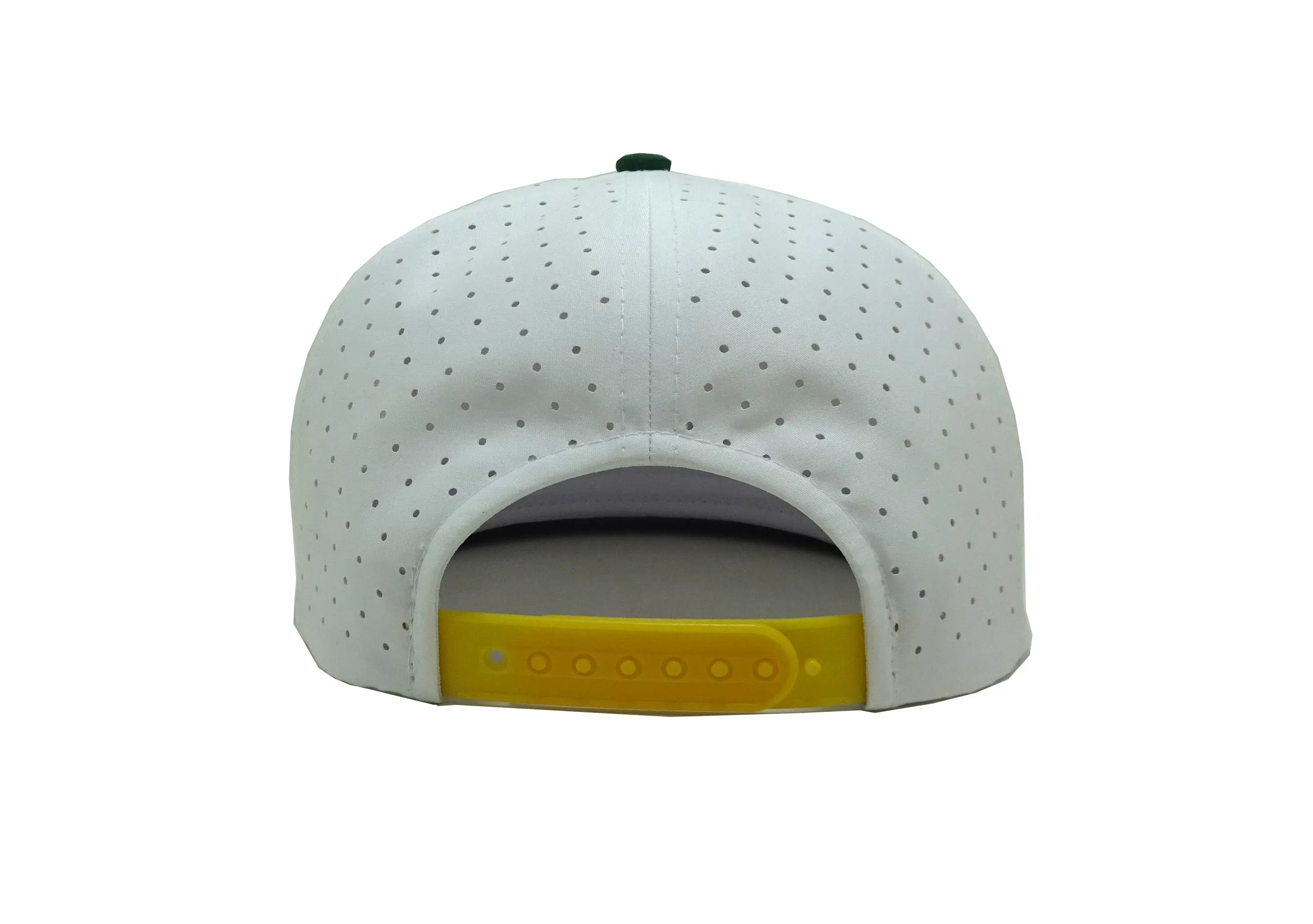 Performance Embroidered Baseball Hat Gorras Cusstomized Design Flat Bill 7 Panels Laser Cut Hole Snapback Caps with rope 2