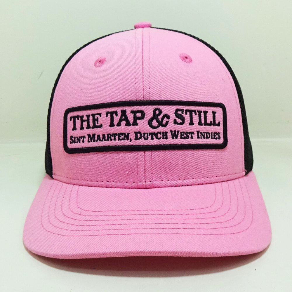 Pink/Black Trucker Hats 6 Panel Gorras Structured Caps Embroidered Logo On Front Slightly Curved Brim Adjustable Snapback Unisex