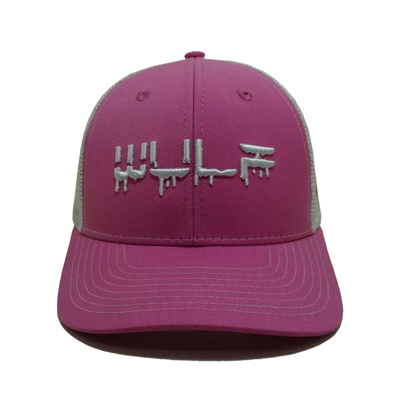Pink Color Adjustable 6-Panel Curved Brim High Quality Medium Profile Cotton and Mesh Fabric Trucker Hat From Vietnam Supplier 1
