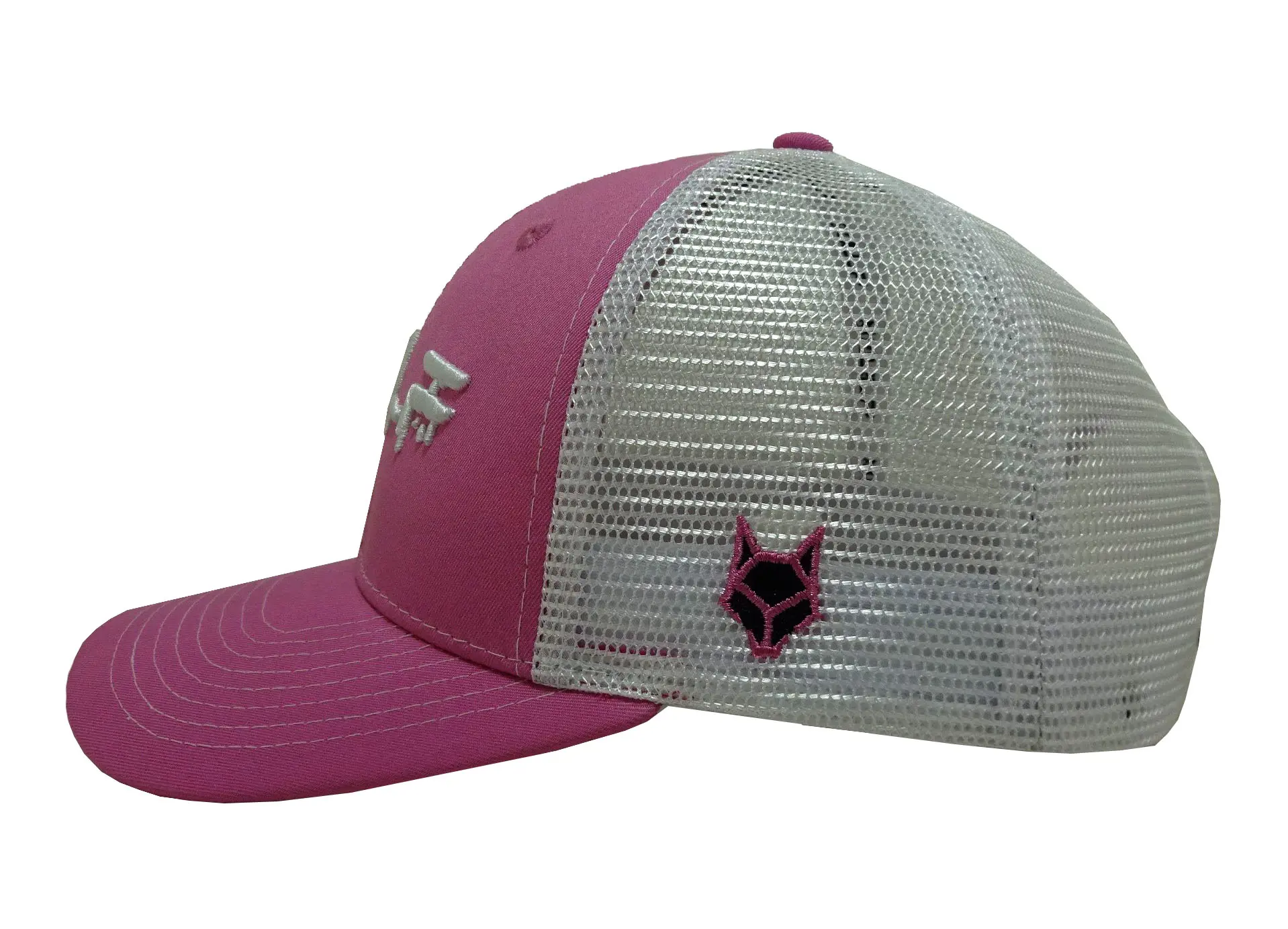 Pink Color Adjustable 6-Panel Curved Brim High Quality Medium Profile Cotton and Mesh Fabric Trucker Hat From Vietnam Supplier 4