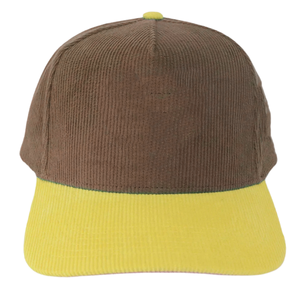 Pink Under Brim Corduroy Two Tone Baseball Cap 5 Panel Gorras Embroidered Logo On Front And Back Curved Snapback Brown Mustard 6