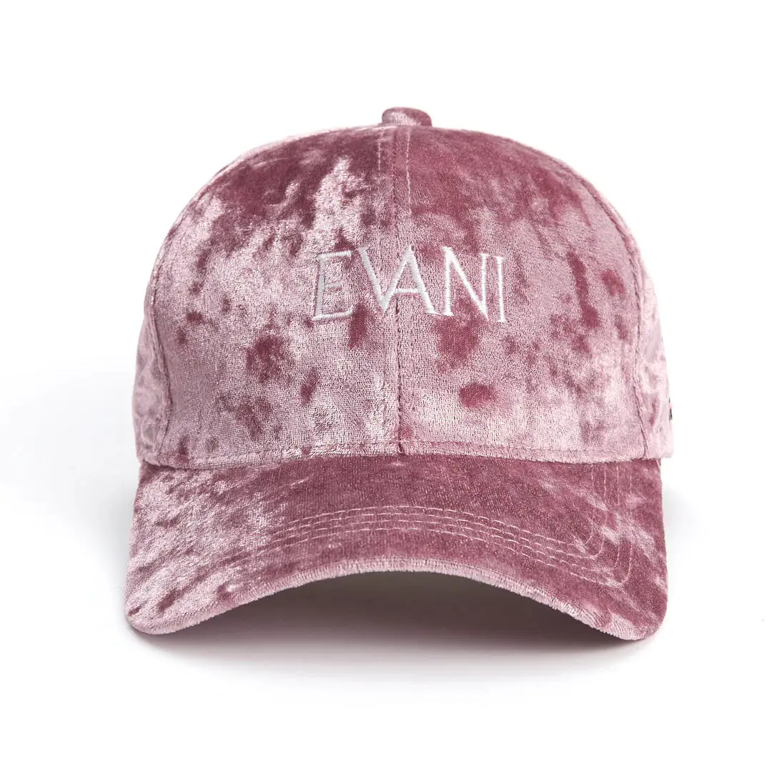 Pink Velvet Baseball Cap with Custom Logo Wholesale Promotional Sports Cap Curved Brim High Quality Adjustable Baseball Cap
