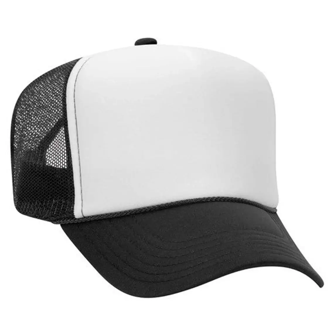 Plain Foam Trucker Hat Unisex 5-Panel Curved Brim Various Color High Quality High Profile Polyester Fabric Foam Trucker Hat 1