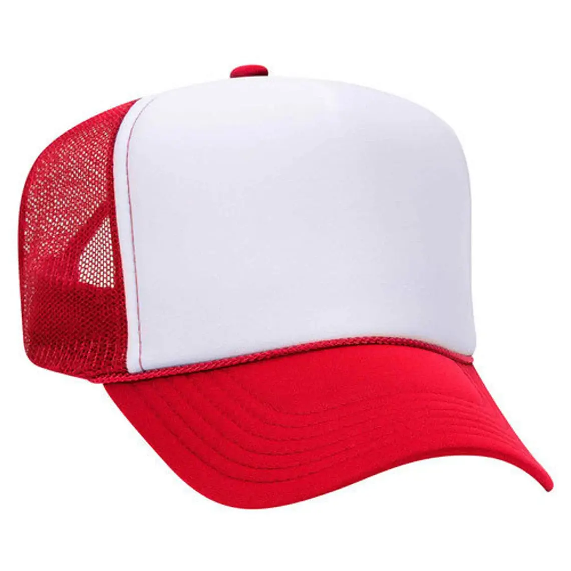 Plain Foam Trucker Hat Unisex 5-Panel Curved Brim Various Color High Quality High Profile Polyester Fabric Foam Trucker Hat 4