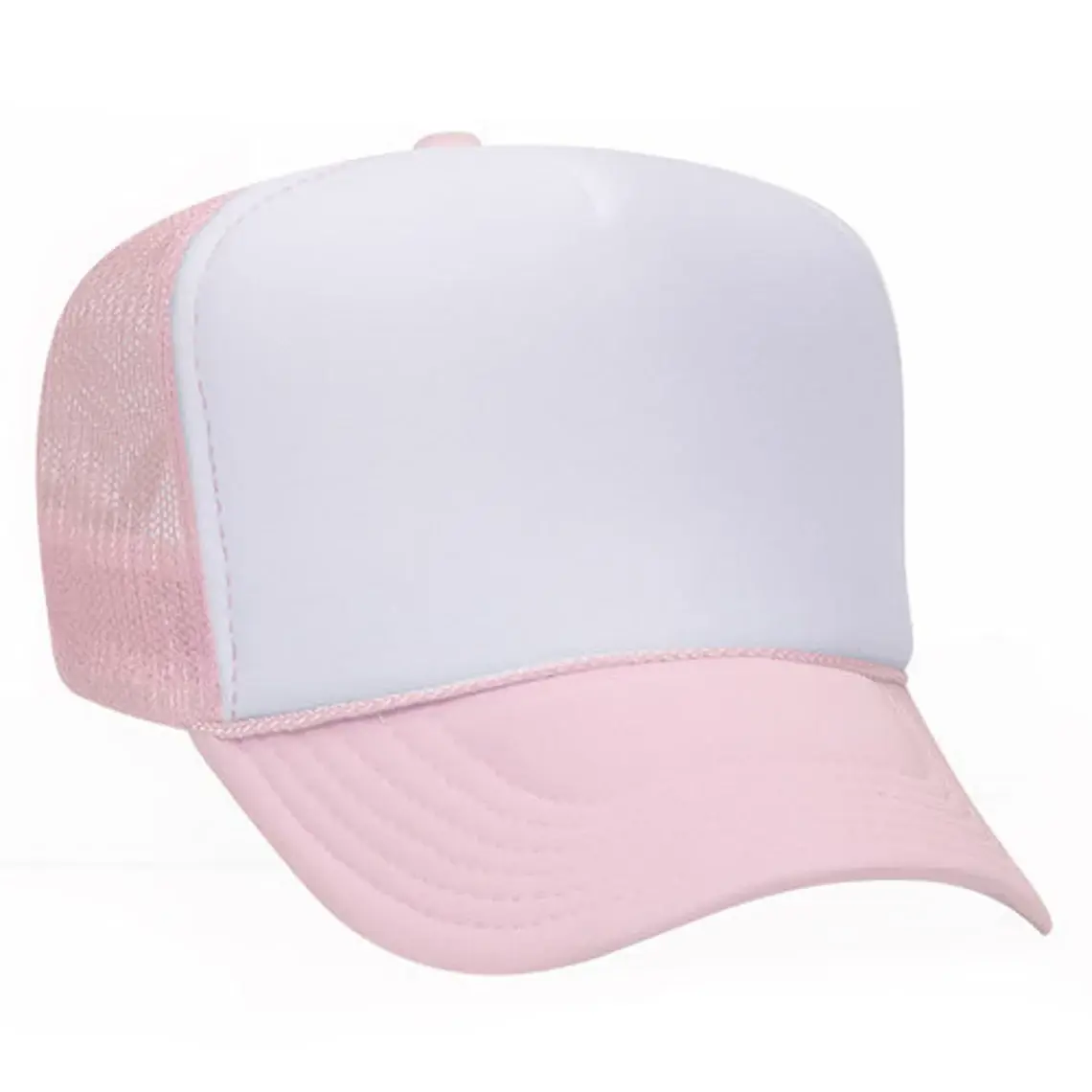 Plain Foam Trucker Hat Unisex 5-Panel Curved Brim Various Color High Quality High Profile Polyester Fabric Foam Trucker Hat 5