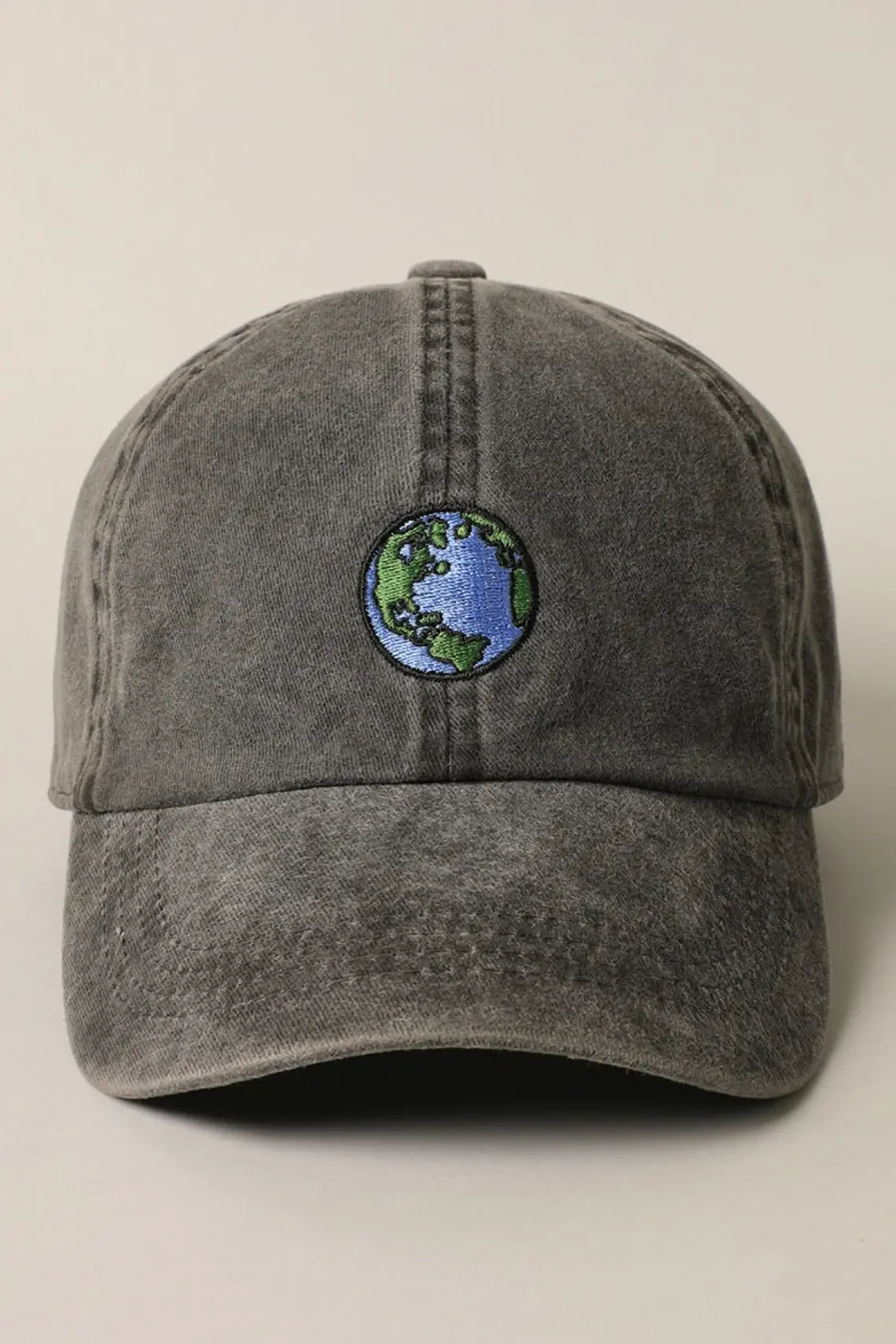 Planet Earth Embroidery 6-Panel Curved Brim High Quality Various Color Low Profile Baseball Cap From Vietnam Supplier 4