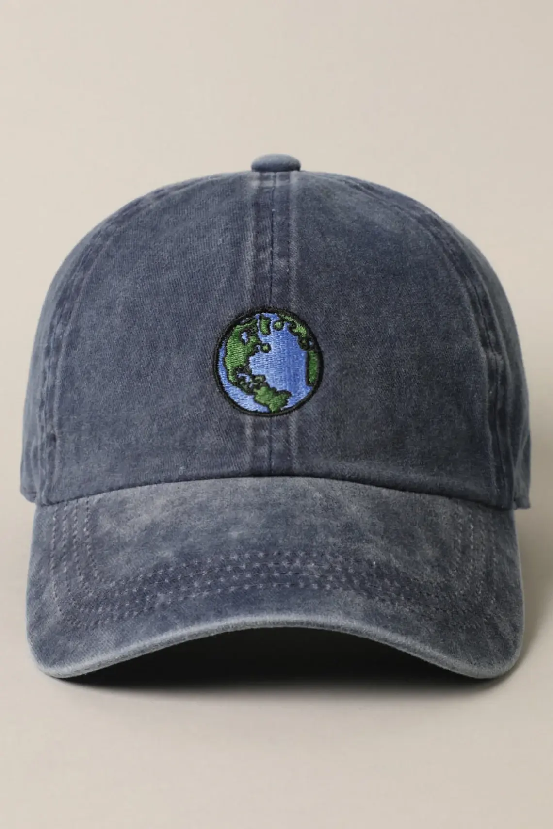 Planet Earth Embroidery 6-Panel Curved Brim High Quality Various Color Low Profile Baseball Cap From Vietnam Supplier 2