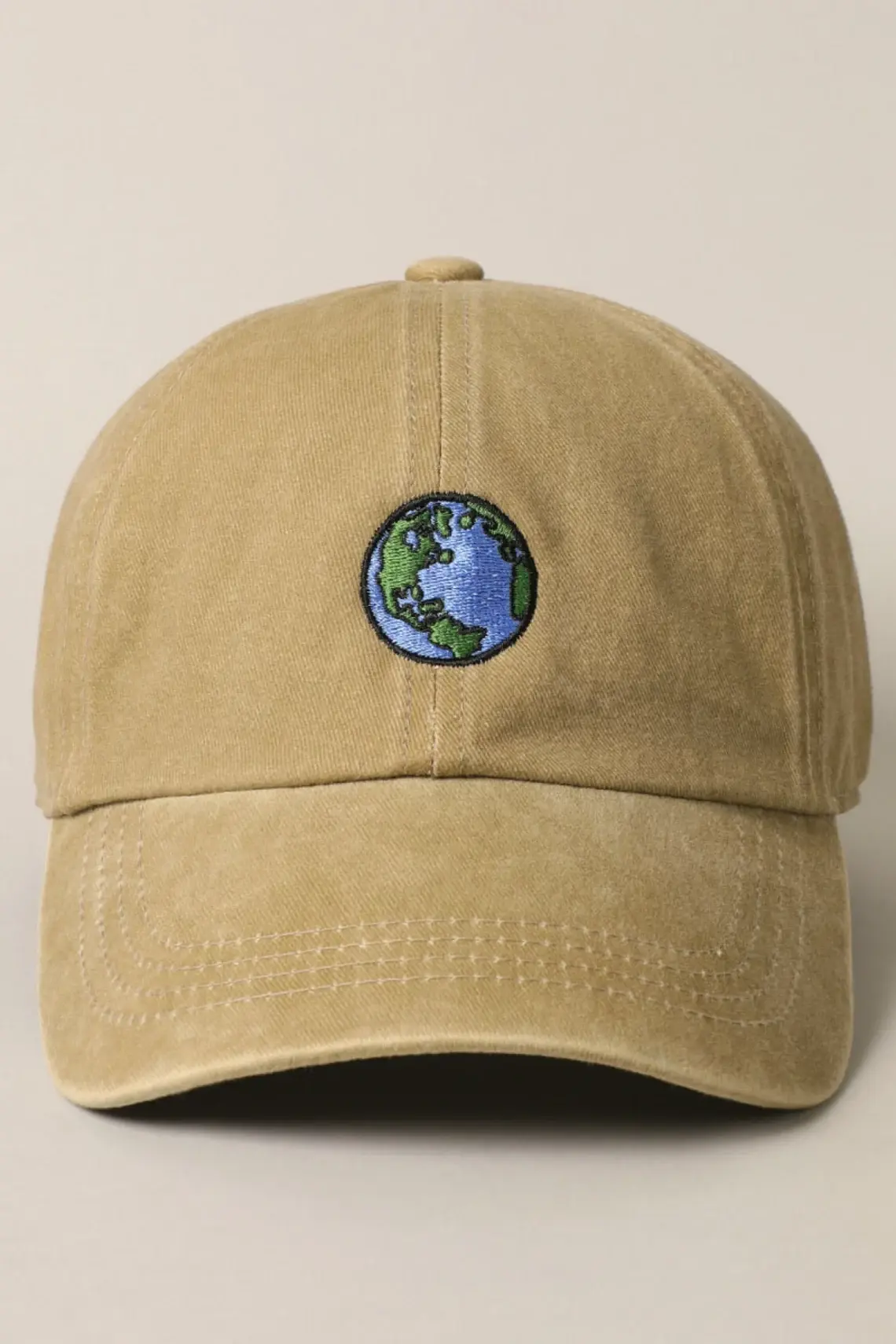 Planet Earth Embroidery 6-Panel Curved Brim High Quality Various Color Low Profile Baseball Cap From Vietnam Supplier 5
