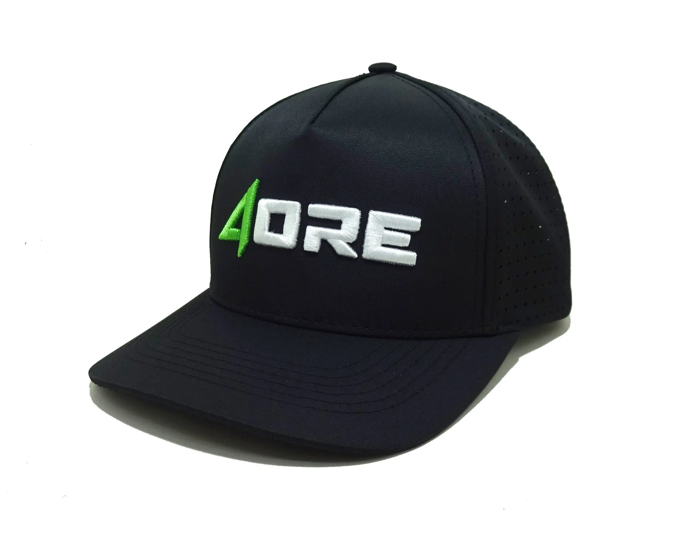 Polyester Spandex Snapback Hat Vietnam Supplier Hats For Business Sport Dad Caps Golf Hat Embroidery Logo Laser Cut Holes 1