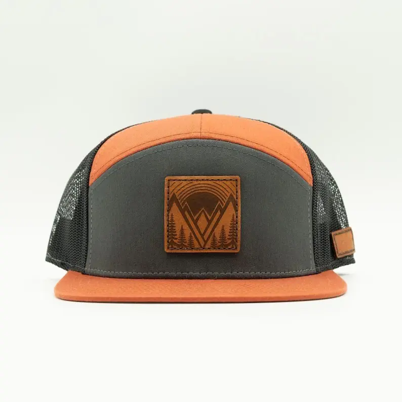 Premium Flat Brim Leather Patch Trucker Hat Vietnam Breathable Mesh Back Cap For Unisex Outdoor Street Style Brand Promotion L01 6