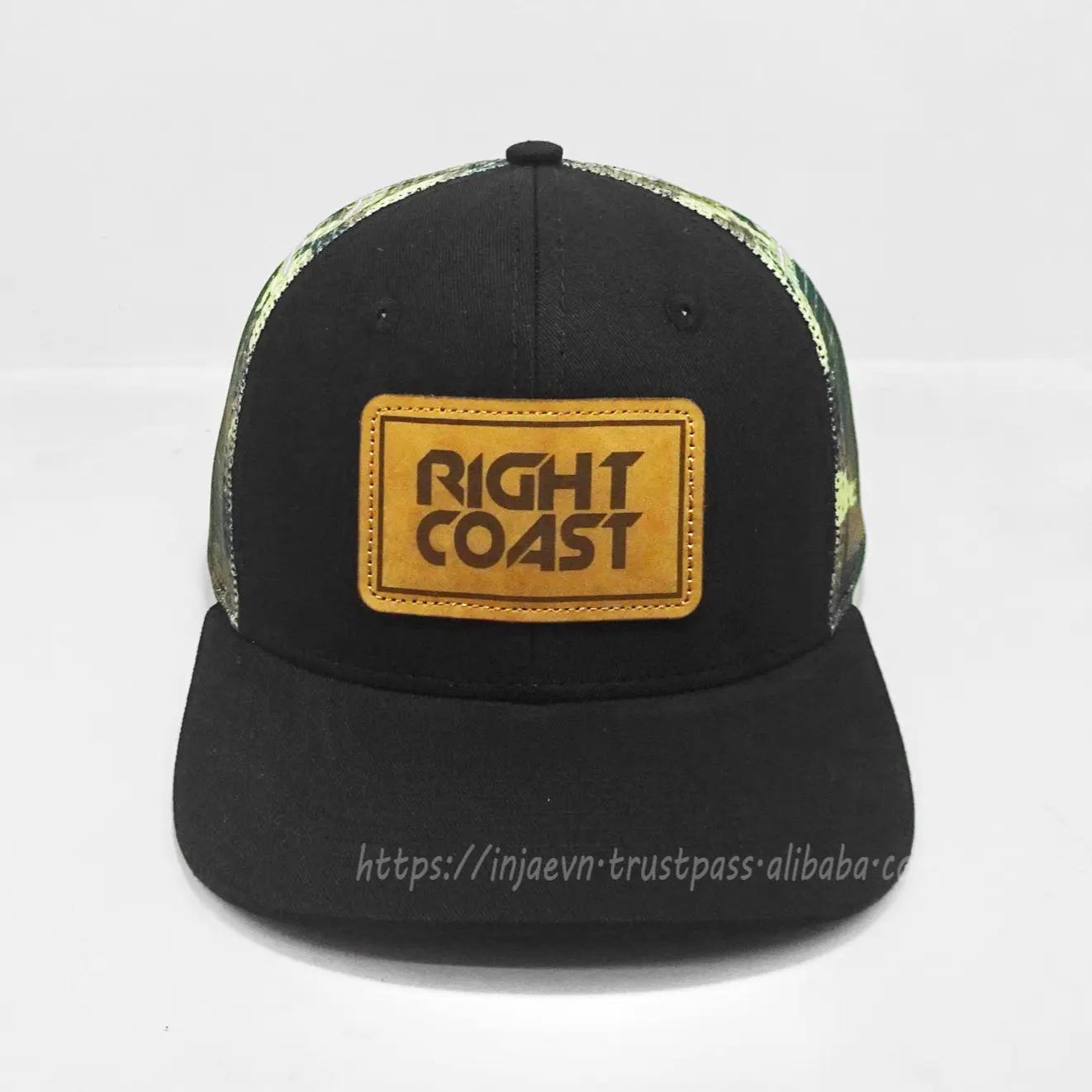 Printing Mesh Promotional Hat Sport Dad Cap Leather Logo Trucker Hats Camo Snapback Caps Custom Vietnam Factory 1
