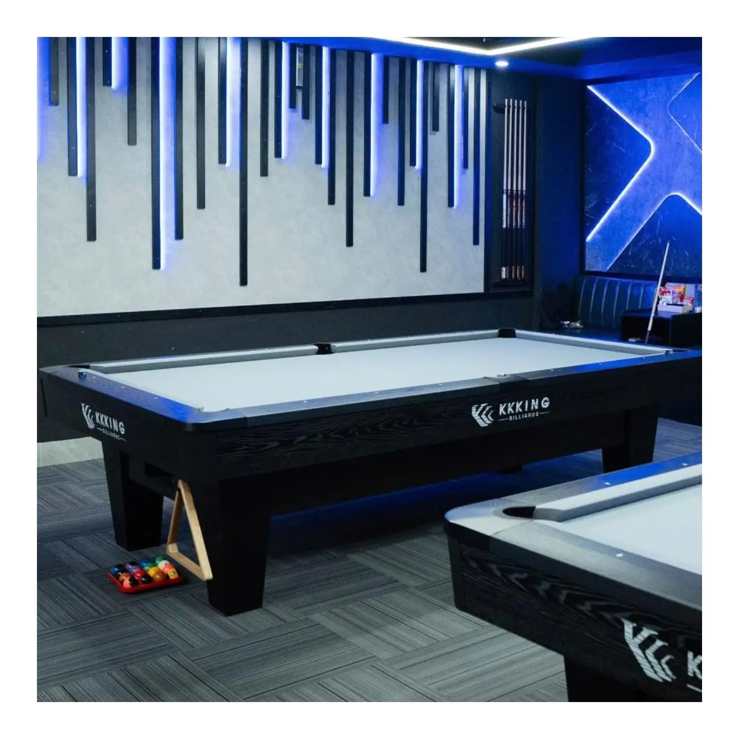 Professional 9ft 8-Ball Pool Table with Slate Bed Portable Snooker Table for Clubs and Competitions 5
