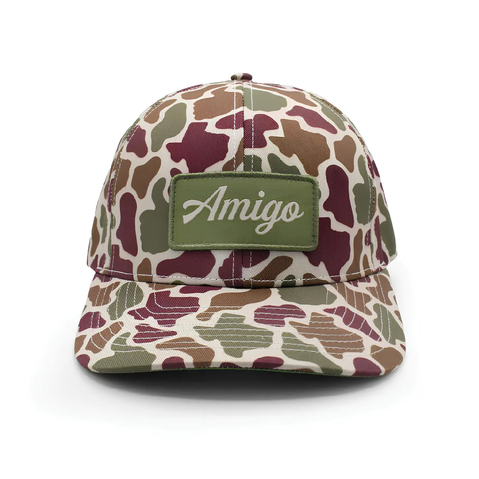 Promotional Camo Baseball Cap with Custom Logo High Quality 6 Panels Wholesale Sports Cap for All Seasons From Vietnam Supplier