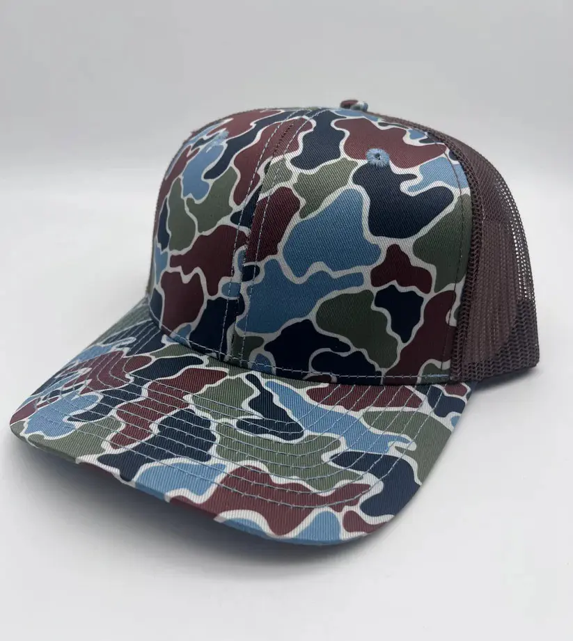 Promotional Camo Trucker Hat with Custom Logo Outdoor Camouflage Hat Multi Design Wholesale Sports Cap for Man 6
