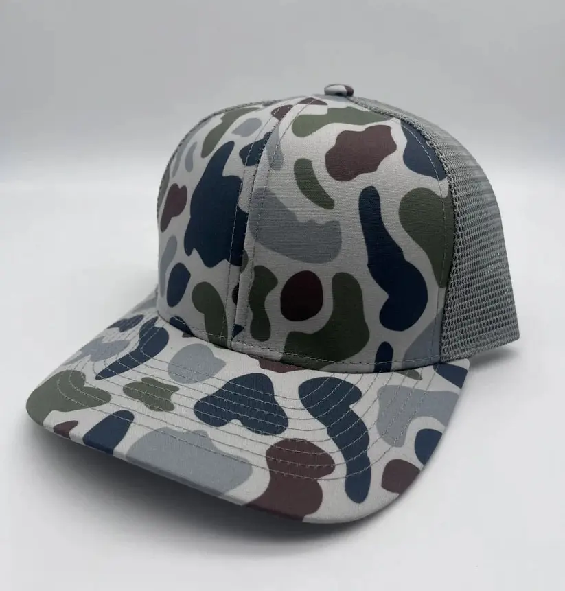Promotional Camo Trucker Hat with Custom Logo Outdoor Camouflage Hat Multi Design Wholesale Sports Cap for Man 5