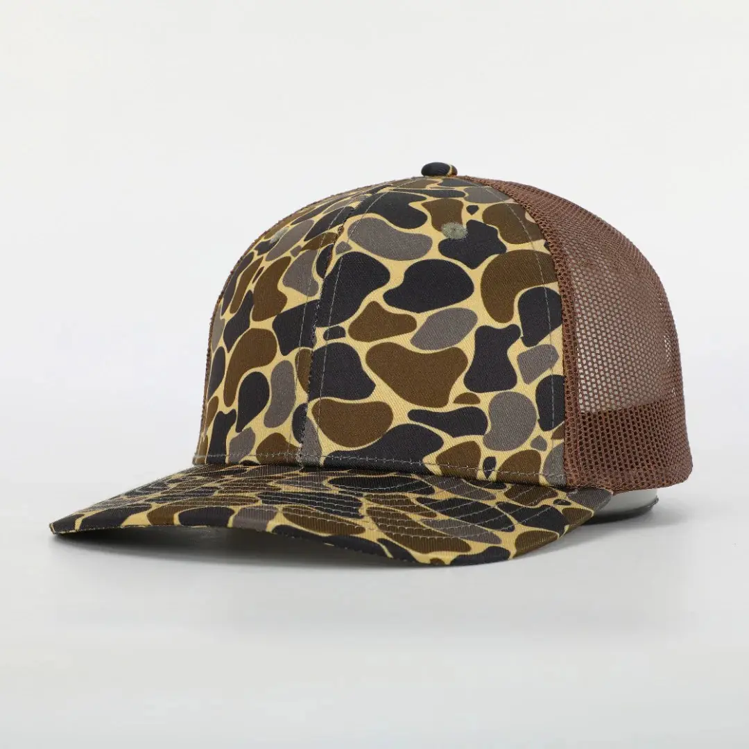 Promotional Classic Ducks Camo Trucker Hat with Custom Logo 6 Panel High Quality Sports Cap Camouflage Hat in Vietnam Factory 2