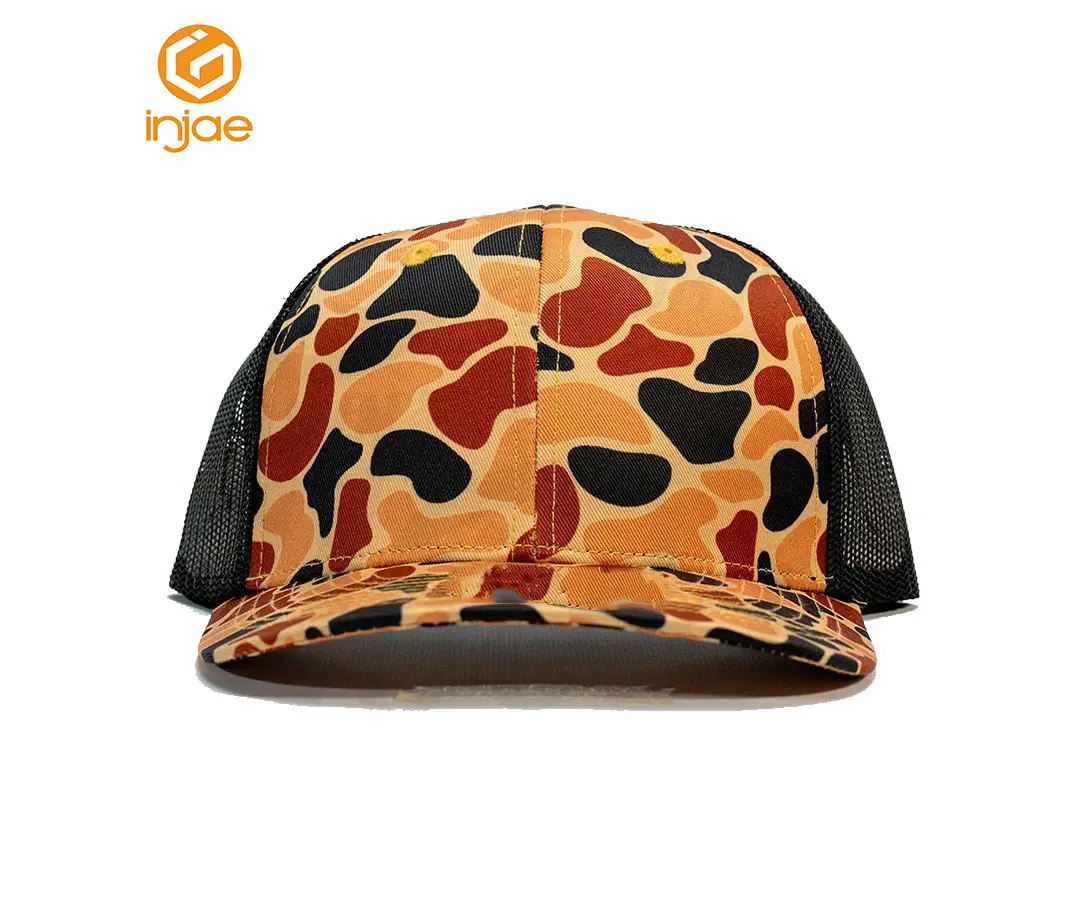 Promotional Cloud Camo Trucker Hat with Custom Logo High Quality Digital Printing Ducks Camo Wholesale Sports Cap for Man 1
