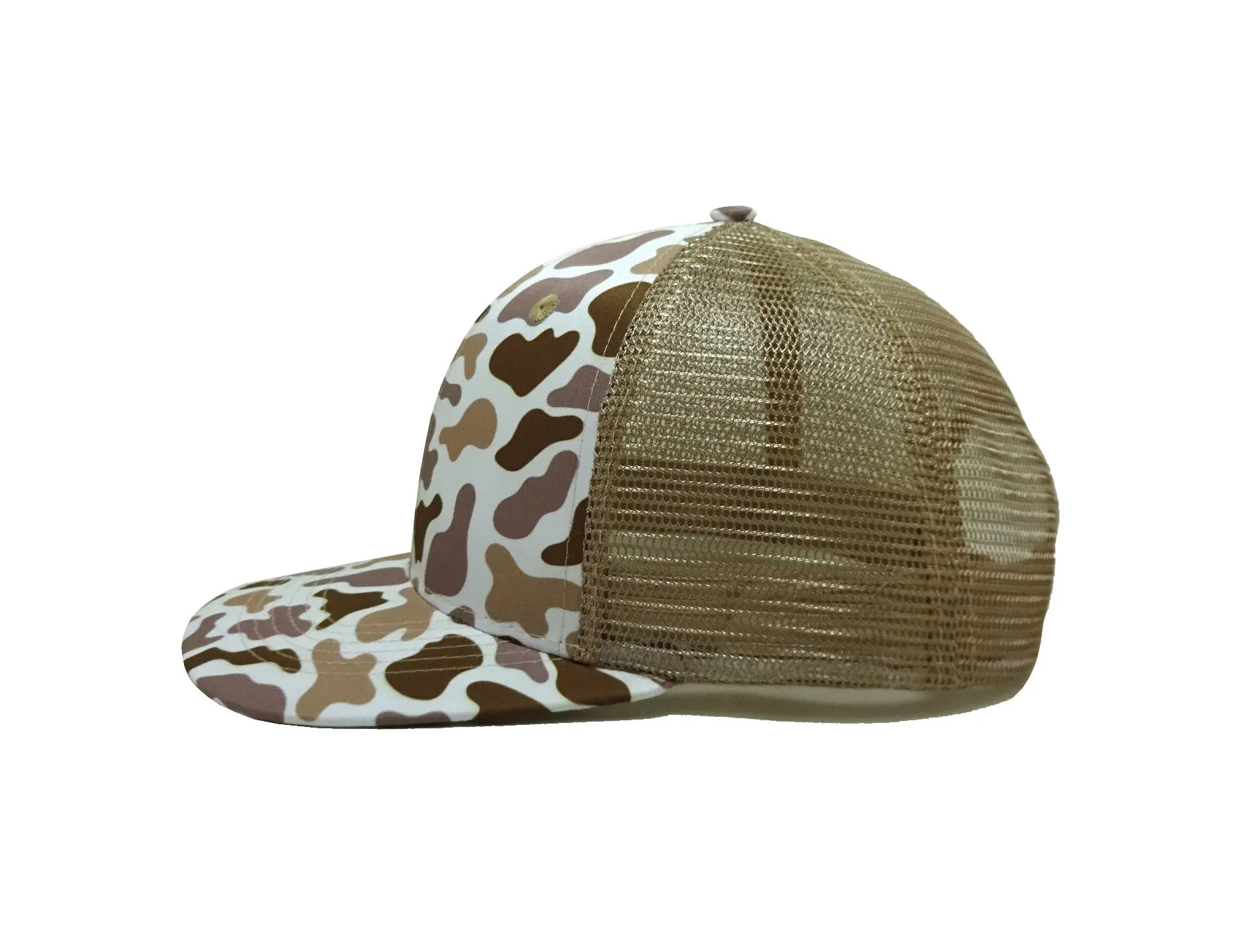 Promotional Digital Printing Camouflage 6 Panel Trucker Hat with Custom Logo High Quality Mesh Back Adjustable Adults Size 4