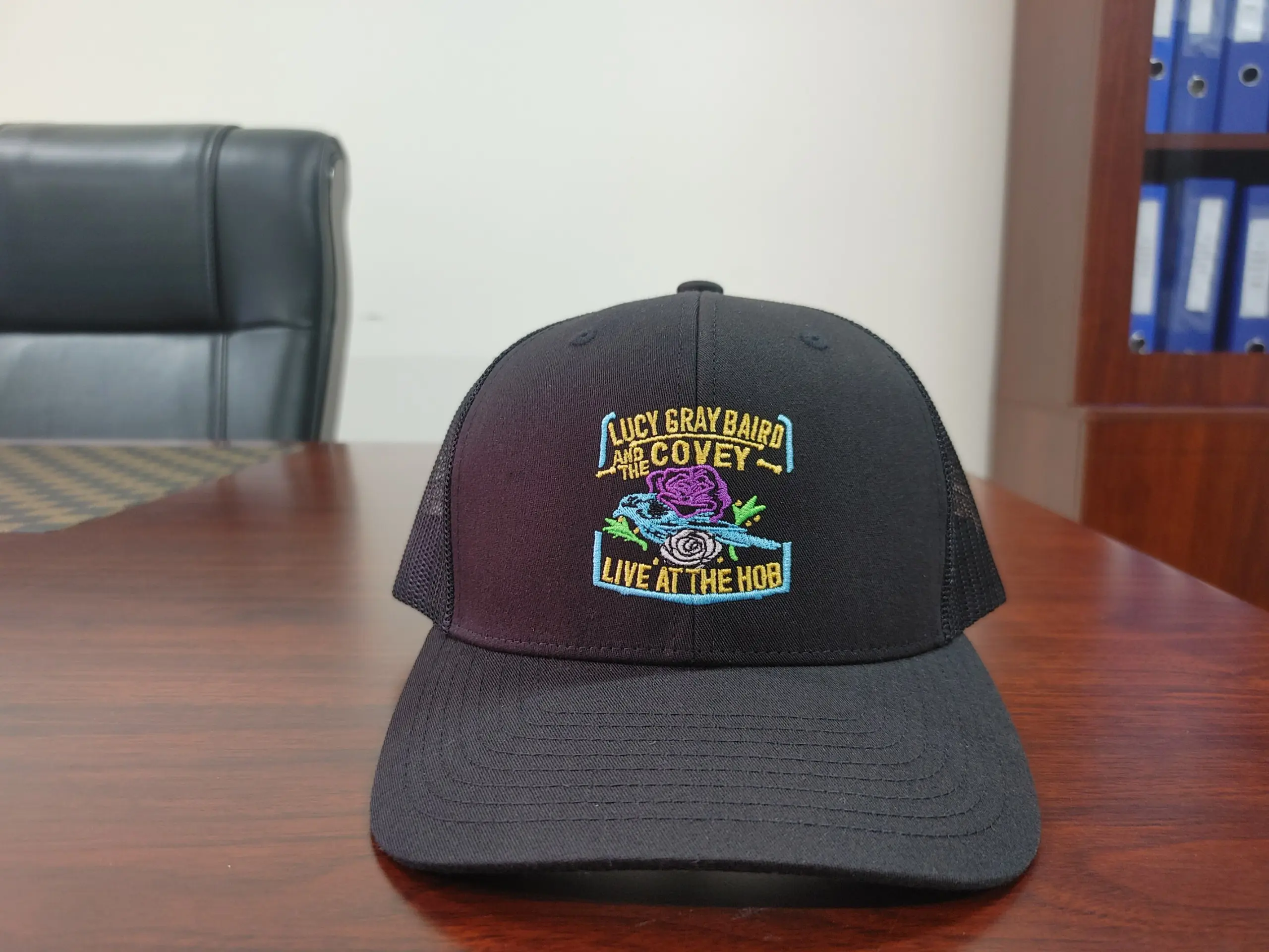 Promotional Film Story  6 Panel Trucker Hats Custom Embroidery Logo Make Hats in Vietnam High Quality and Quickly Shipping 3