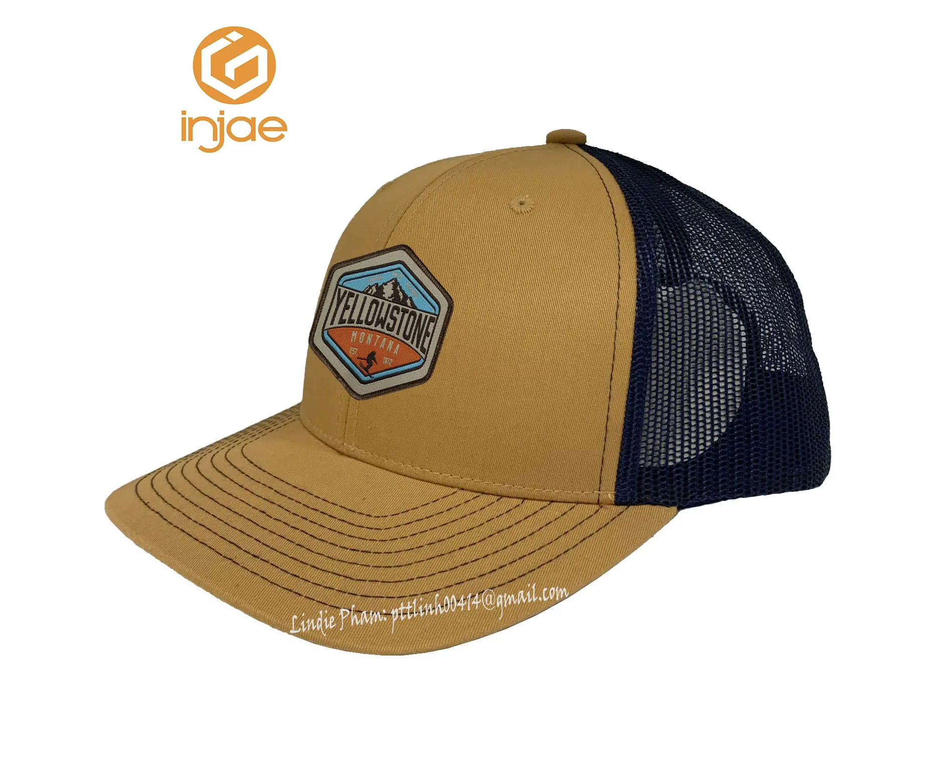 Promotional High Quality New Design HipHop Customize Trucker Hat Navy Blue Mesh Luxury Headwear Sports Cap 2