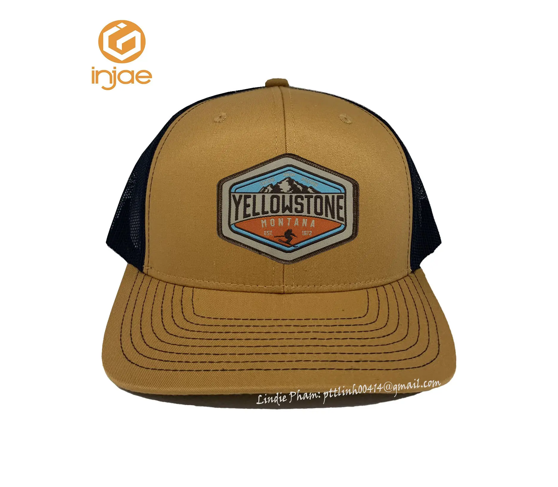 Promotional High Quality New Design HipHop Customize Trucker Hat Navy Blue Mesh Luxury Headwear Sports Cap 1