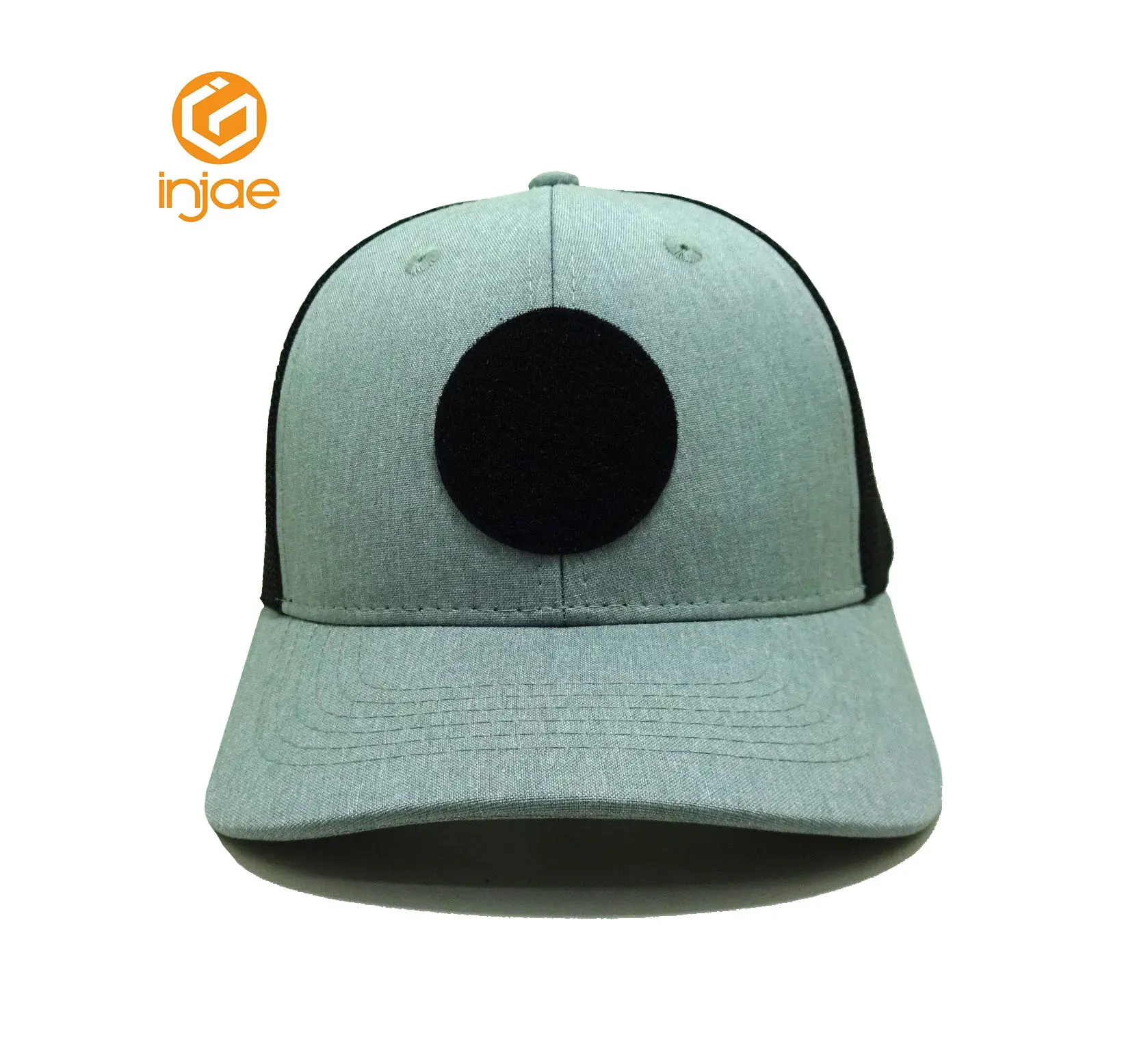 Promotional New Caps Replaceable Velcro-Patch Logo High Quality Trucker Hat Light Grey Sports Cap for Unisex 2