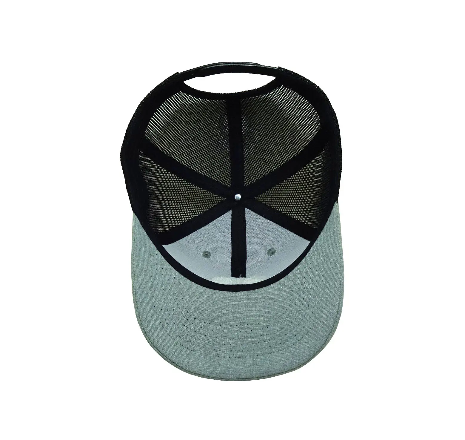 Promotional New Caps Replaceable Velcro-Patch Logo High Quality Trucker Hat Light Grey Sports Cap for Unisex 6