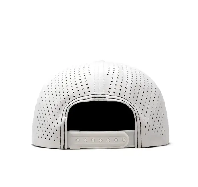 PVC Patch Logo Golf Caps With Rope Polyester Waterproof Snapback Cap for Man Vietnam Factory Laser Cut Baseball Hat 3