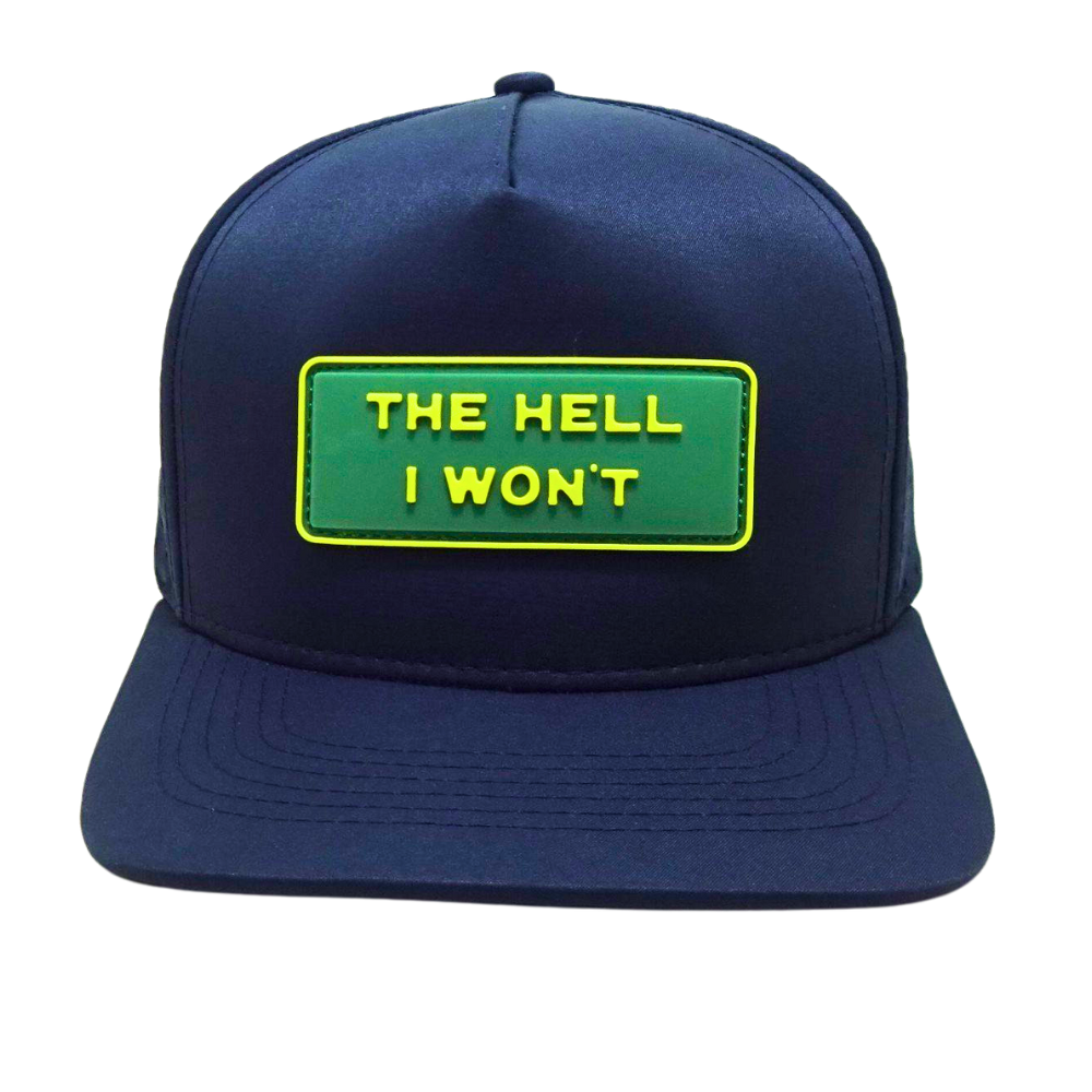 PVC Rubber Logo 5 Panel Laser Cut Snapback Flat Brim Customized Logo Heat Press Printing Single Breasted Buckle 1