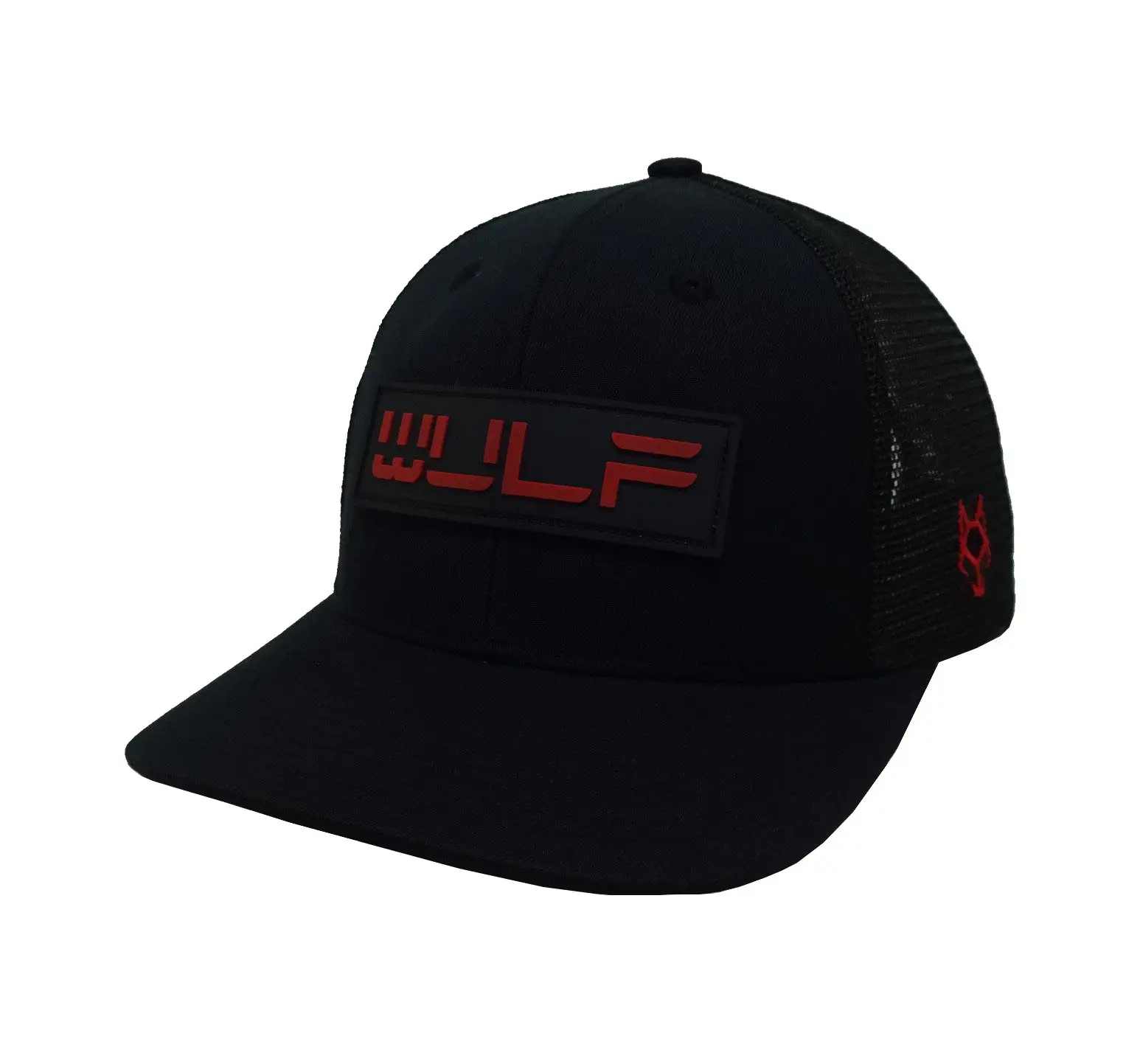 PVC Rubber Logo 6-Panel Curved Brim High Quality Black Color Medium Profile Cotton and Mesh Fabric Trucker Hat for Man 2