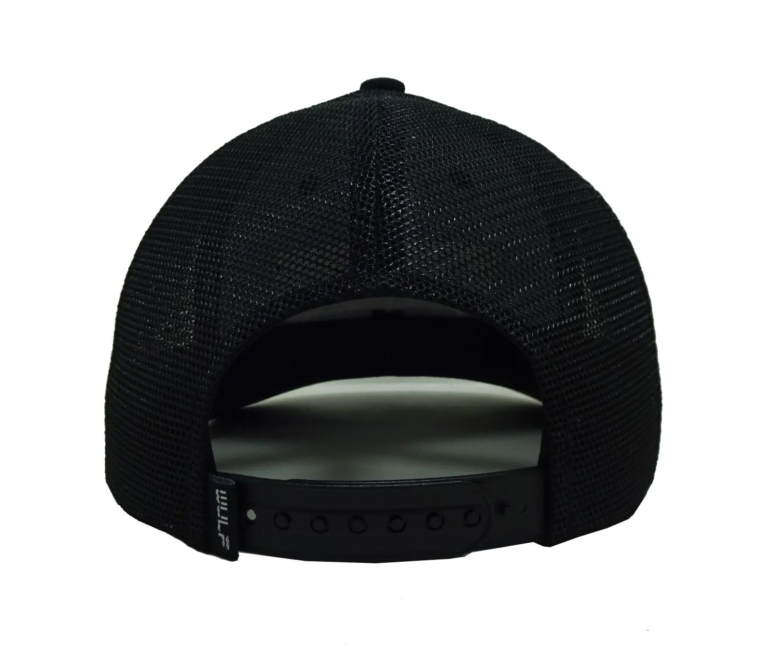PVC Rubber Logo 6-Panel Curved Brim High Quality Black Color Medium Profile Cotton and Mesh Fabric Trucker Hat for Man 5