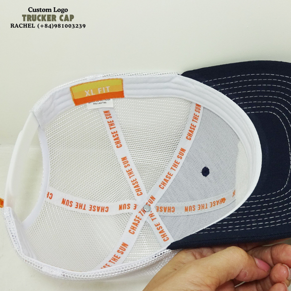 R 112 Rubber PVC Logo Patch Trucker Hat 6 Panel Gorras Structured Caps Stitching Line On Brim Inner Tapes Label On Sweatband OEM 4