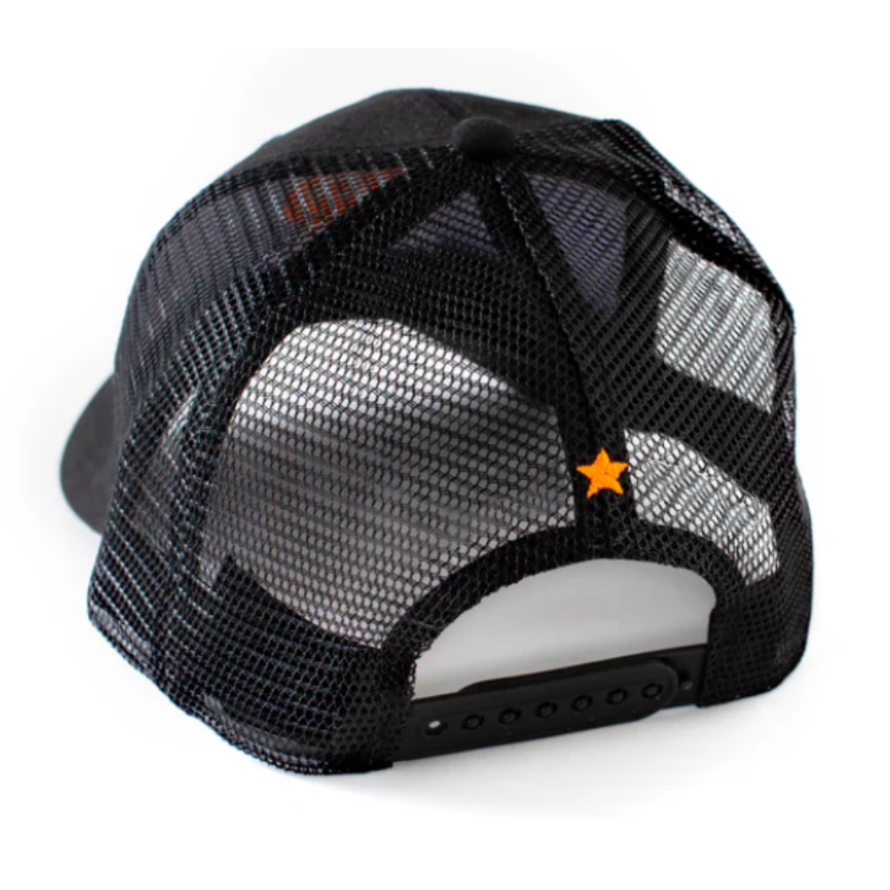R 112 Trucker Hats 2D Embroidered Logo 6 Panel Structured Cap on Front Side and Back Curved Printed Inner Tapes Snapback Closure 3