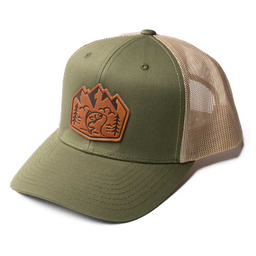 R 112 Trucker Hats 6 Panel Gorras Leather Logo Patch Structured Cap Contrast Mesh Color Breathable Plastic Single Row Snapback 2