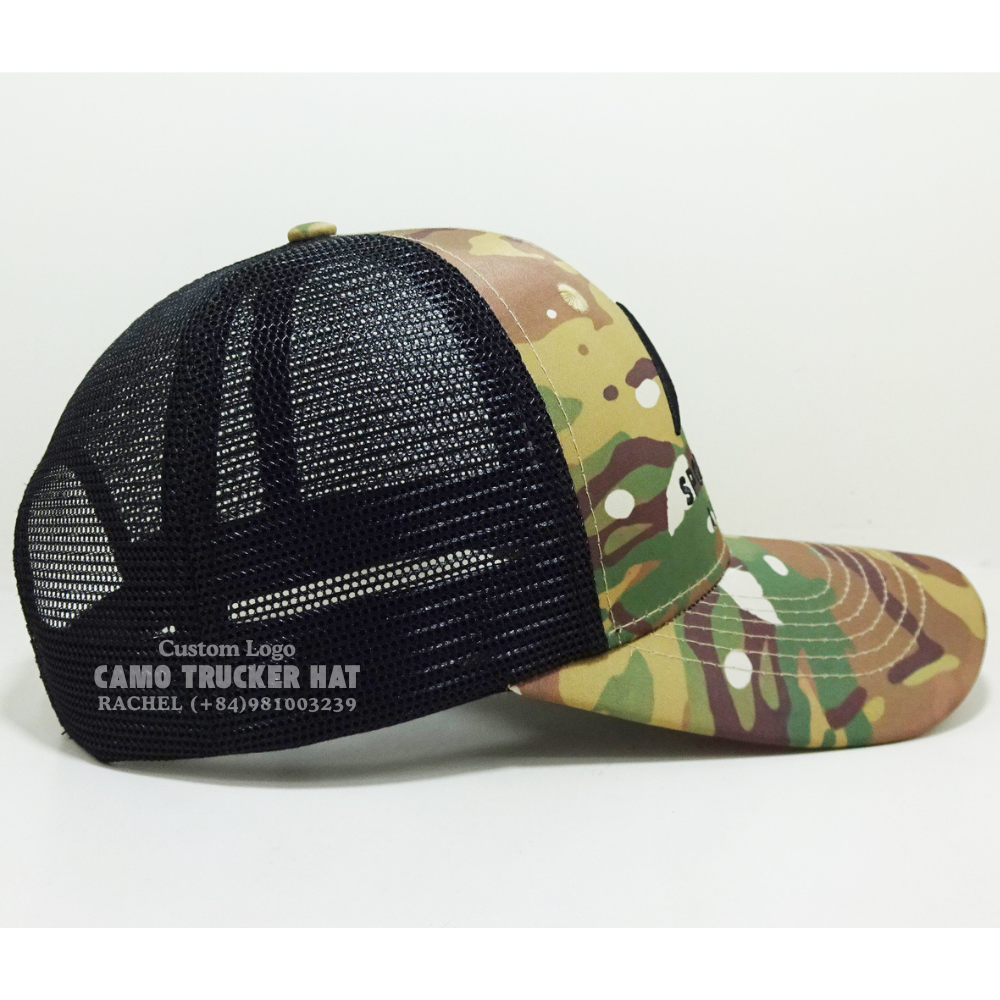 R 112/Y 6006 3D Embroidered Camouflage Trucker Hats 6 Panel Curved Brim Adjustable Snapback For Event Give Away Vietnam Headwear 6
