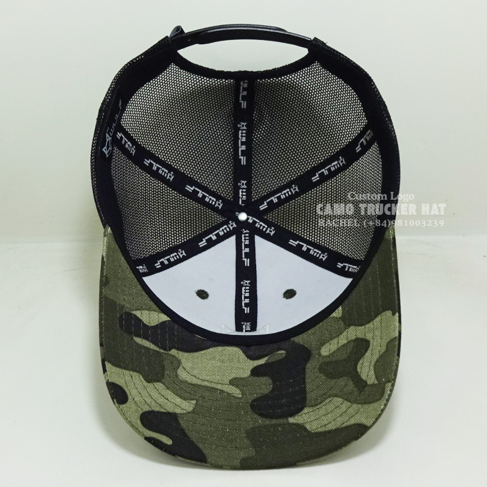 R 112/Y 6006 Hot Selling Camouflage Trucker Hats 6 Panel Curved Brim Breathable Mesh Adjustable Snapback Vietnam Headwear Unisex 6