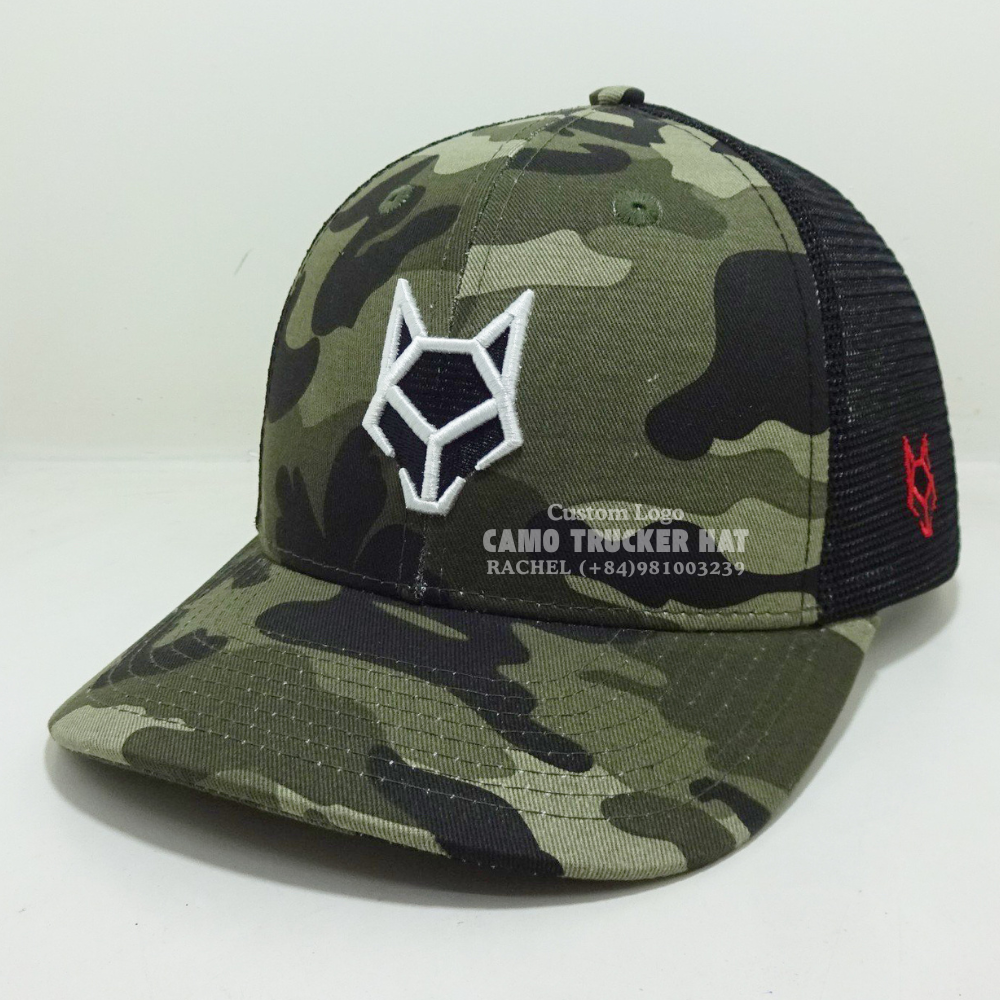R 112/Y 6006 Hot Selling Camouflage Trucker Hats 6 Panel Curved Brim Breathable Mesh Adjustable Snapback Vietnam Headwear Unisex 3