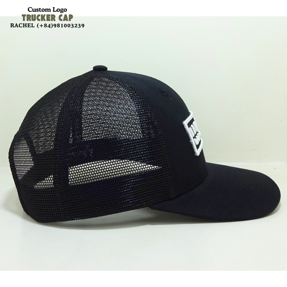 R 112/ Y 6606 Shape 2D Embroidered Logo/Woven Patch Trucker Hats 6 Panels On Front And Left Side Custom Inner Tapes Closure Tag 5