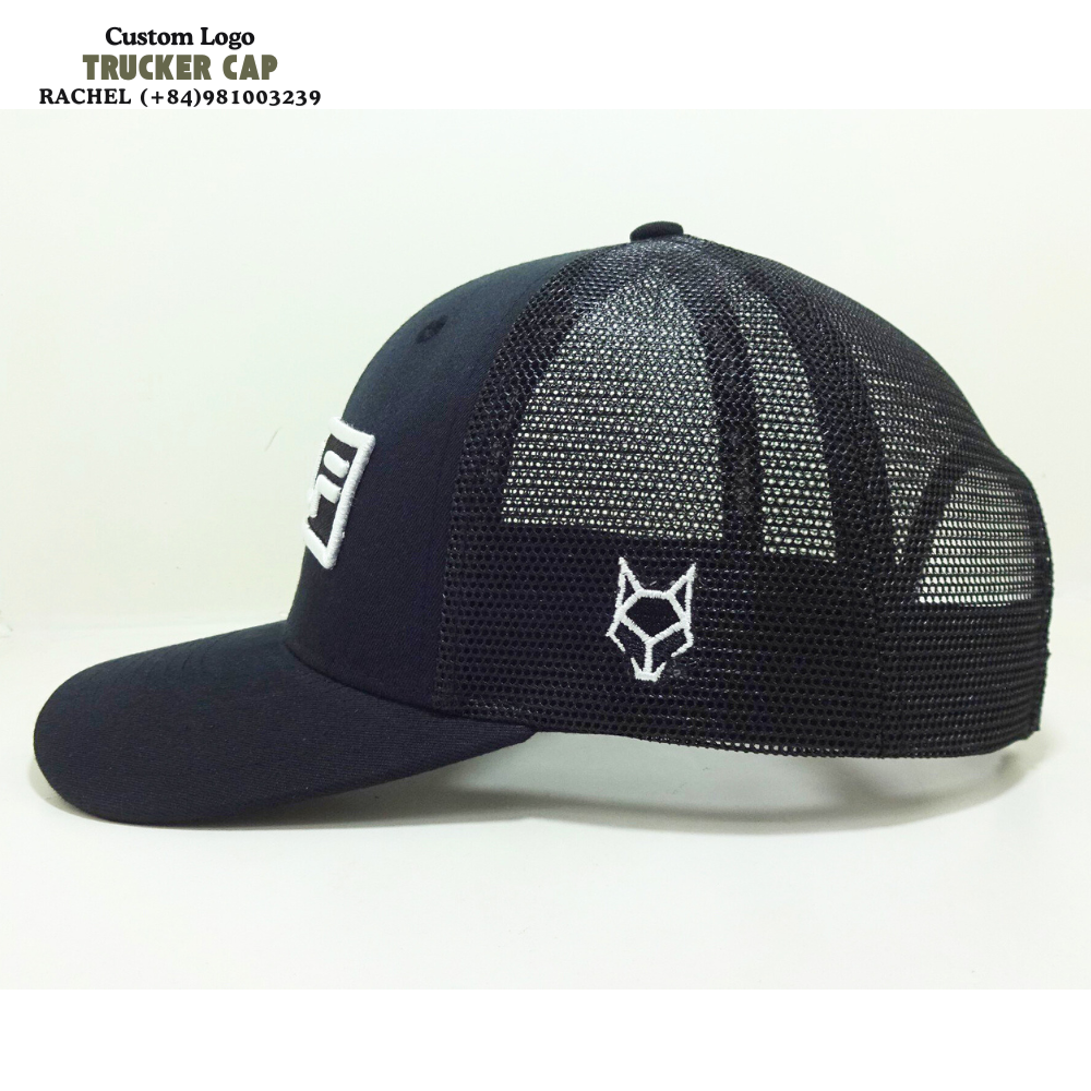 R 112/ Y 6606 Shape 2D Embroidered Logo/Woven Patch Trucker Hats 6 Panels On Front And Left Side Custom Inner Tapes Closure Tag 4