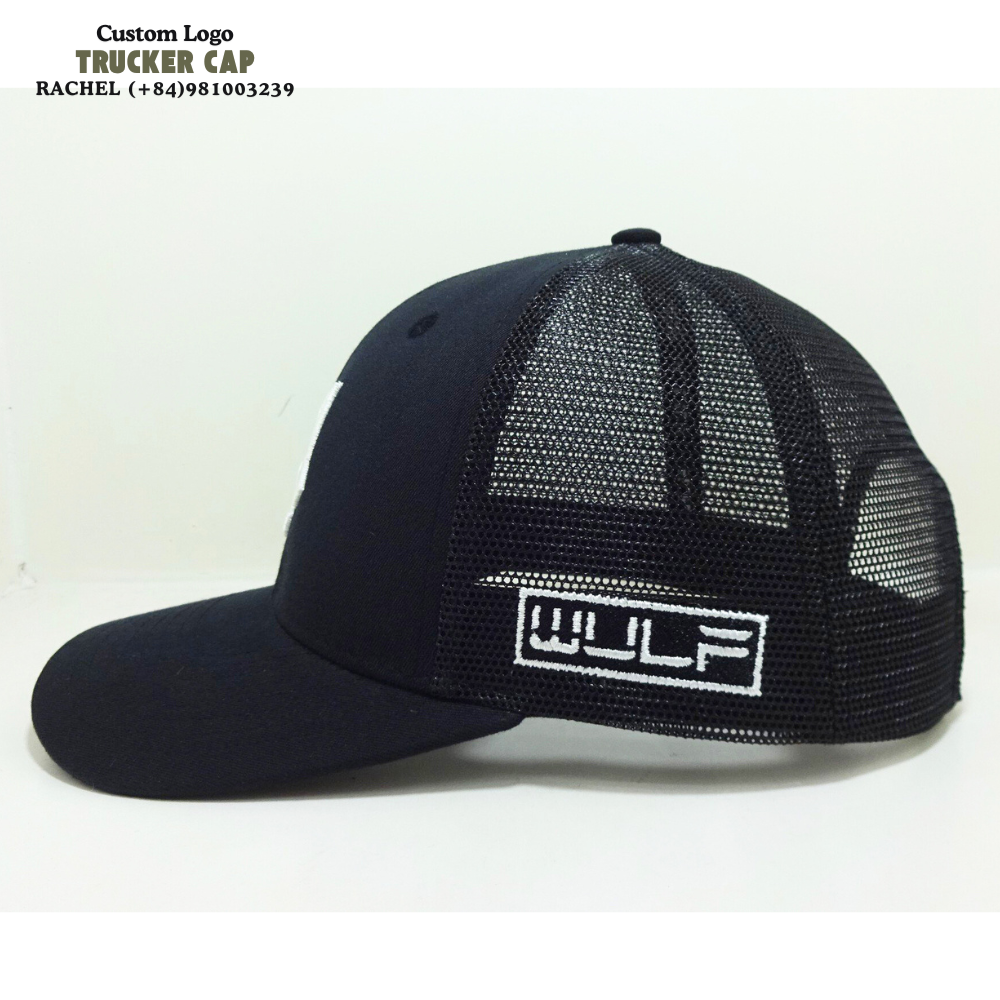 R 112 /Y 6606 Trucker Hats 6 Panel 3D Embroidered Logo On Front and Patch Left Side Slightly Curved Brim Caps Structured Gorras 4
