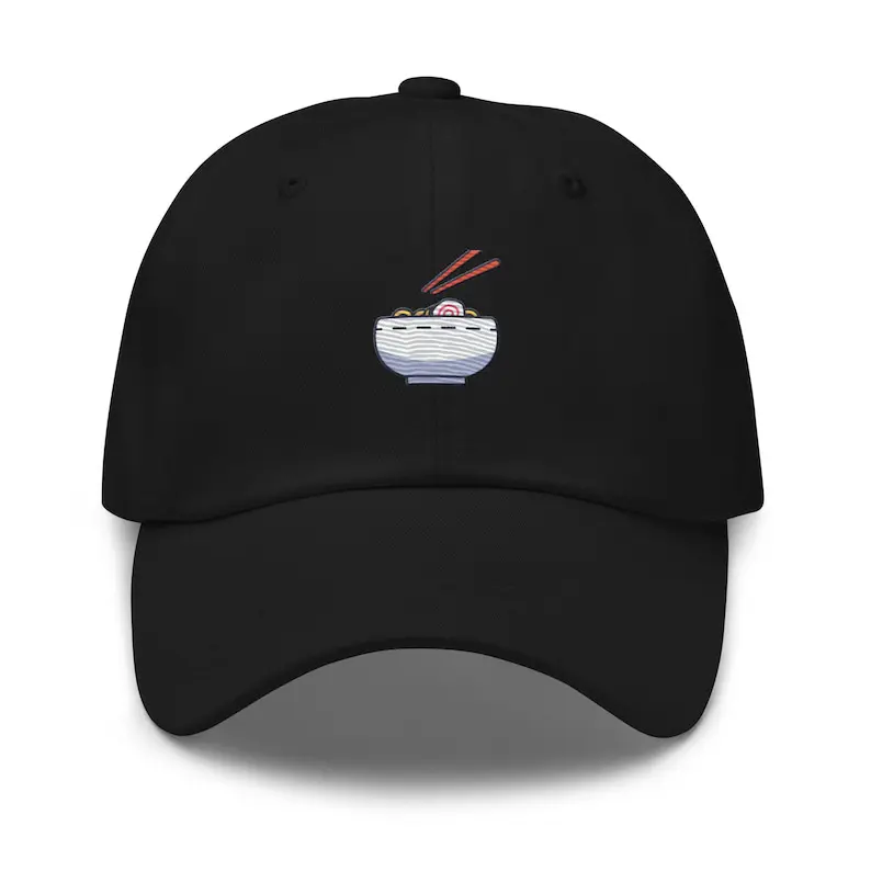 Ramen Printed Dad Hat Vietnam Made Custom Logo Baseball Cap Adjustable Fit Gorras For Travel Casual Unisex Brand Promotion L01