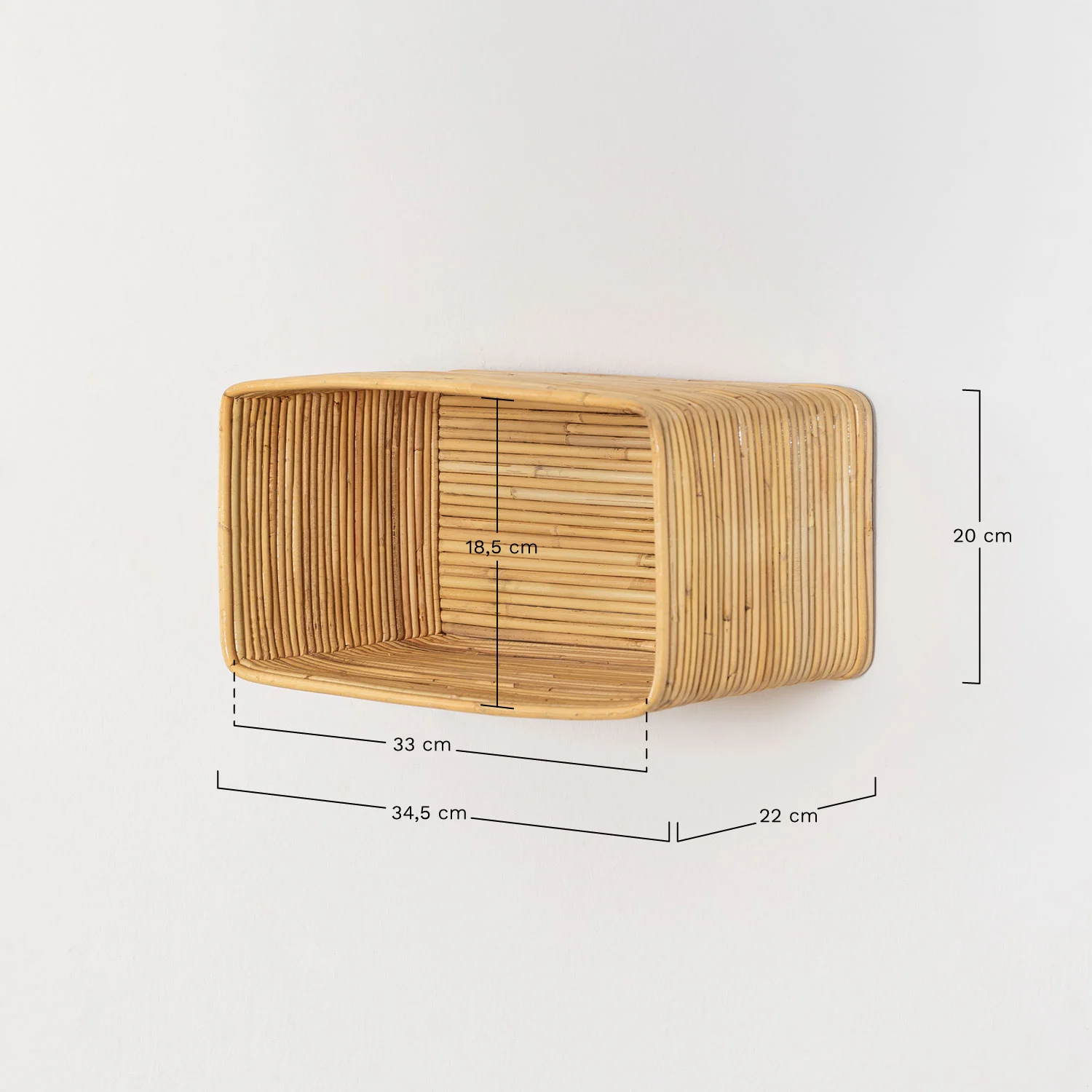 Rectangular rattan wall shelf Made In Vietnam Eco-friendly material used for Home decoration Storage shelf Wholesale 5