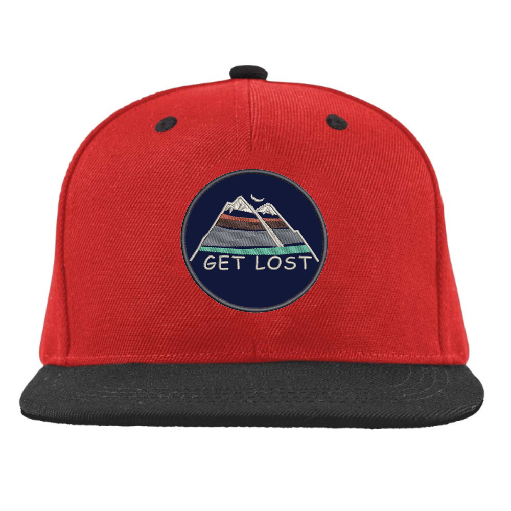 Red/Black Embroidery Logo Patches 6 Panel Snapback Caps Structured Gorras Flat Brim Custom Contrast Color Adjustable Closure OEM 2