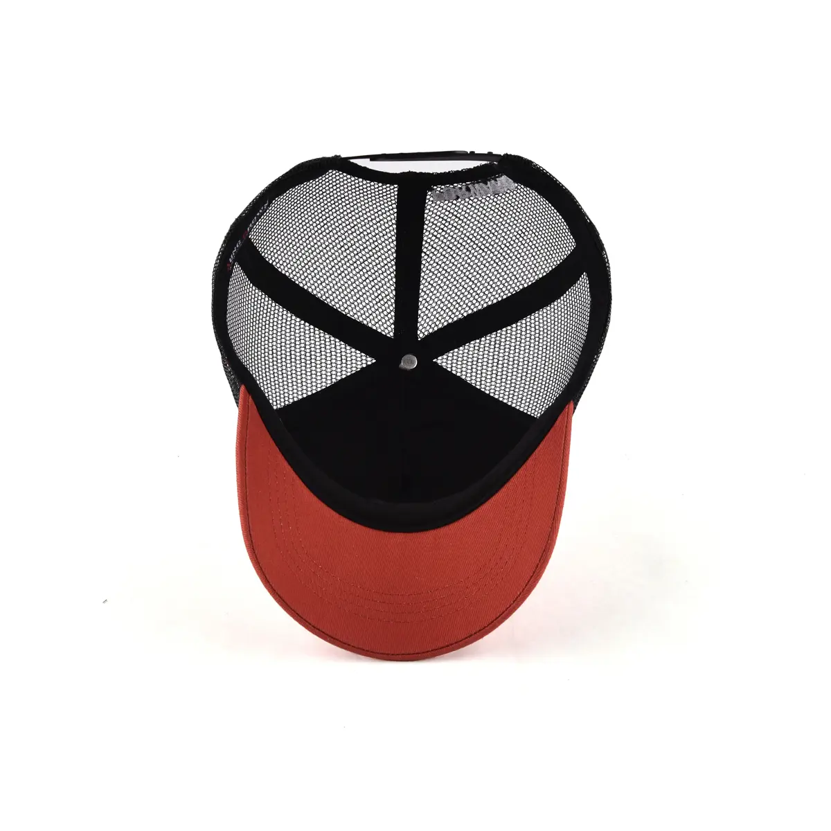 Red-brick Color Collision Effect 6 Panels Wholesale Trucker Hat High Quality Custom Logo Outdoor Travel Golf ShadeTrucker Hat 6