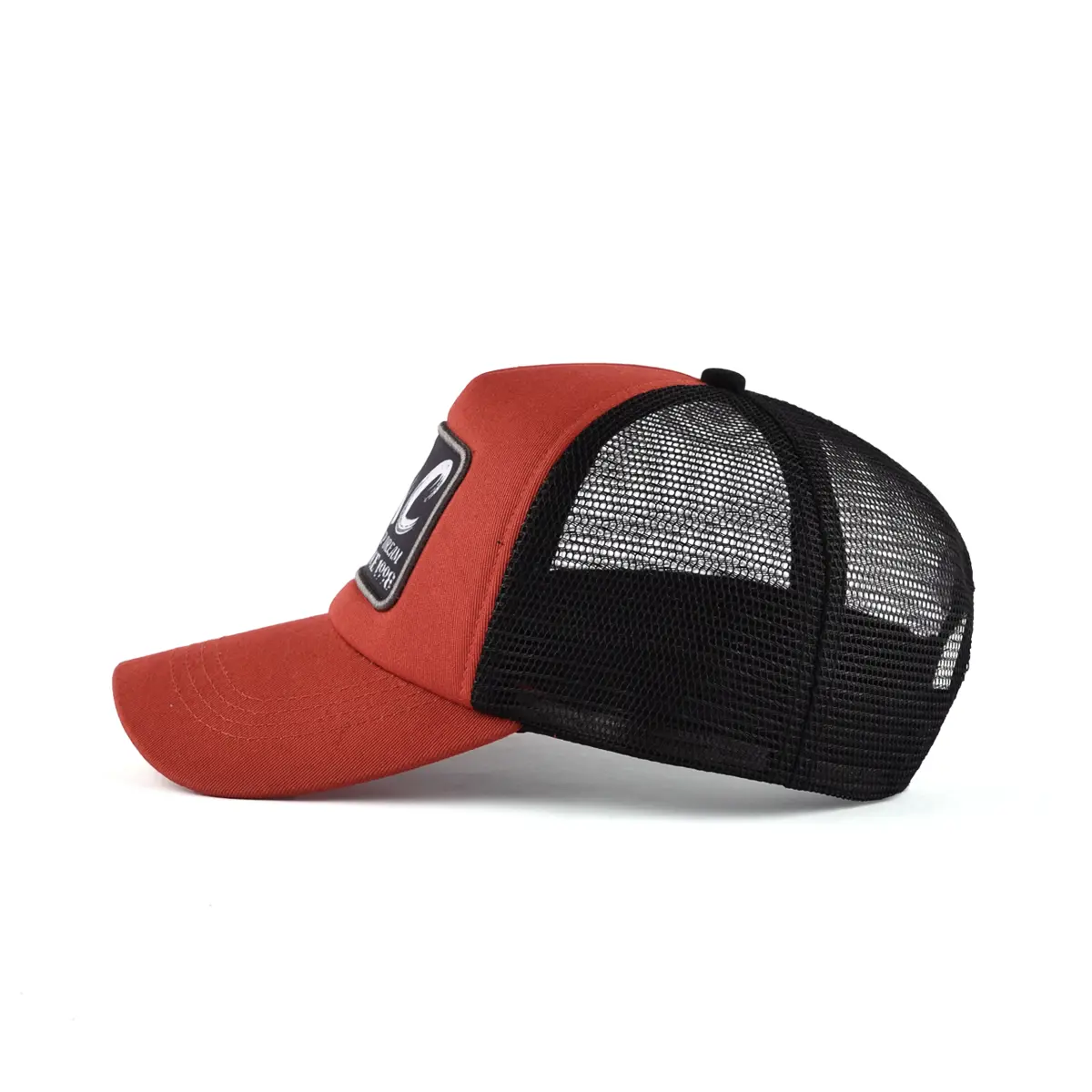 Red-brick Color Collision Effect 6 Panels Wholesale Trucker Hat High Quality Custom Logo Outdoor Travel Golf ShadeTrucker Hat 3