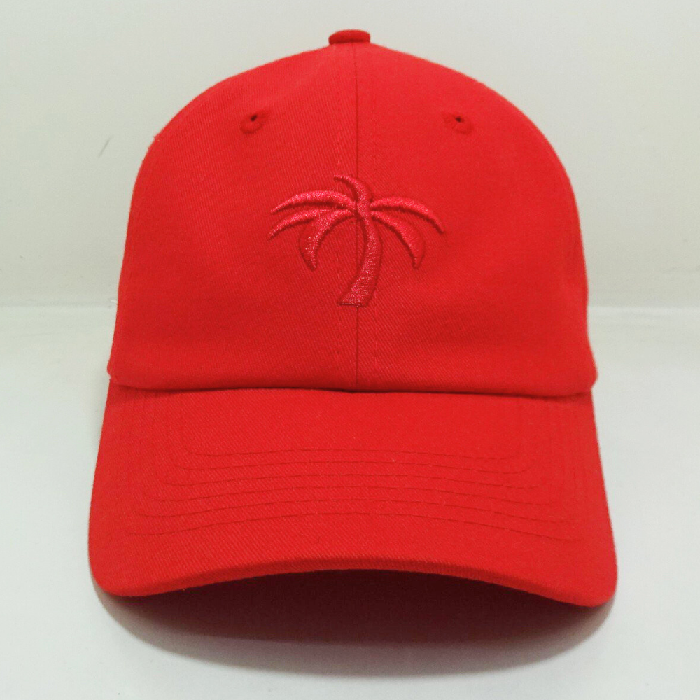 Red Embroidered Baseball Caps 6 Panel Curved Brim Soft Structured Adjustable Slide Medal Buckle For Branding Shopping Give Away