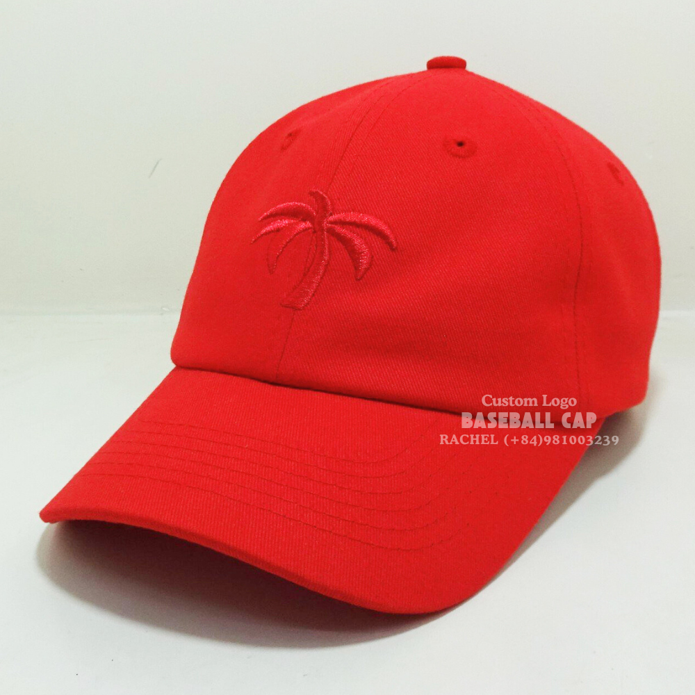 Red Embroidered Baseball Caps 6 Panel Curved Brim Soft Structured Adjustable Slide Medal Buckle For Branding Shopping Give Away 2